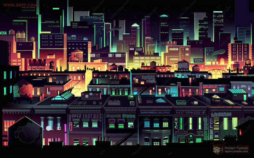 【设计灵感】超现实城市夜景