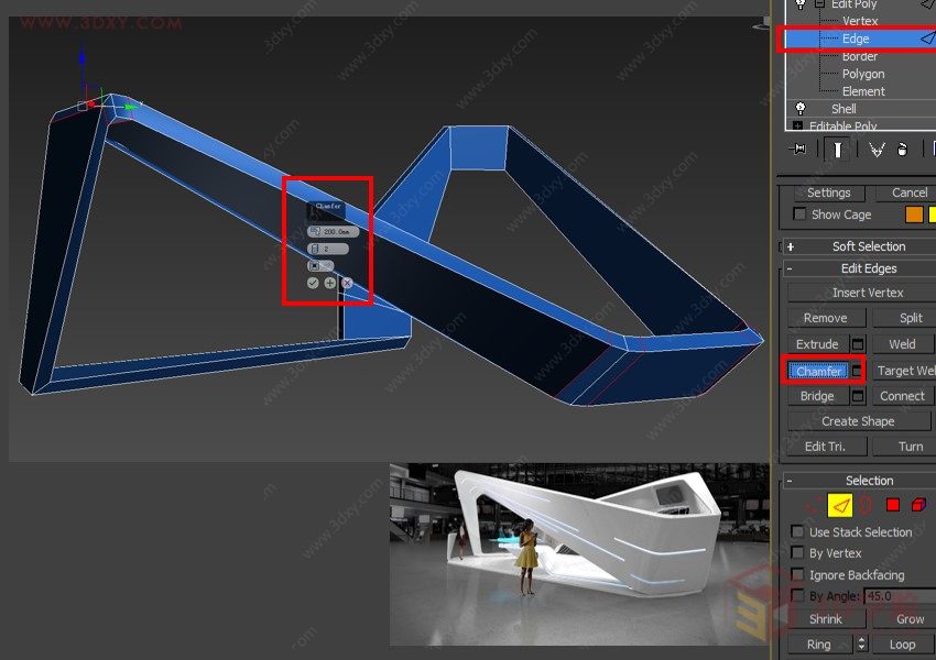 【建模技巧】实用展览设计3ds Max多边形Poly建模方法