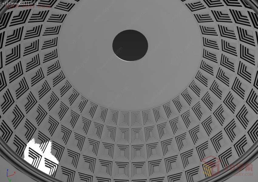 【建模技巧】3ds Max罗马万神殿穹顶建模