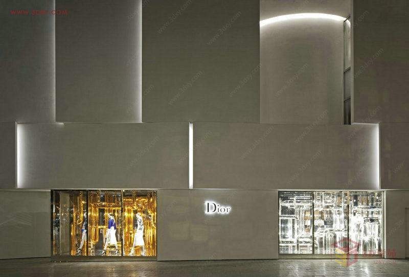 【创意分享】迈阿密Dior专卖店立面设计之飞扬的裙摆