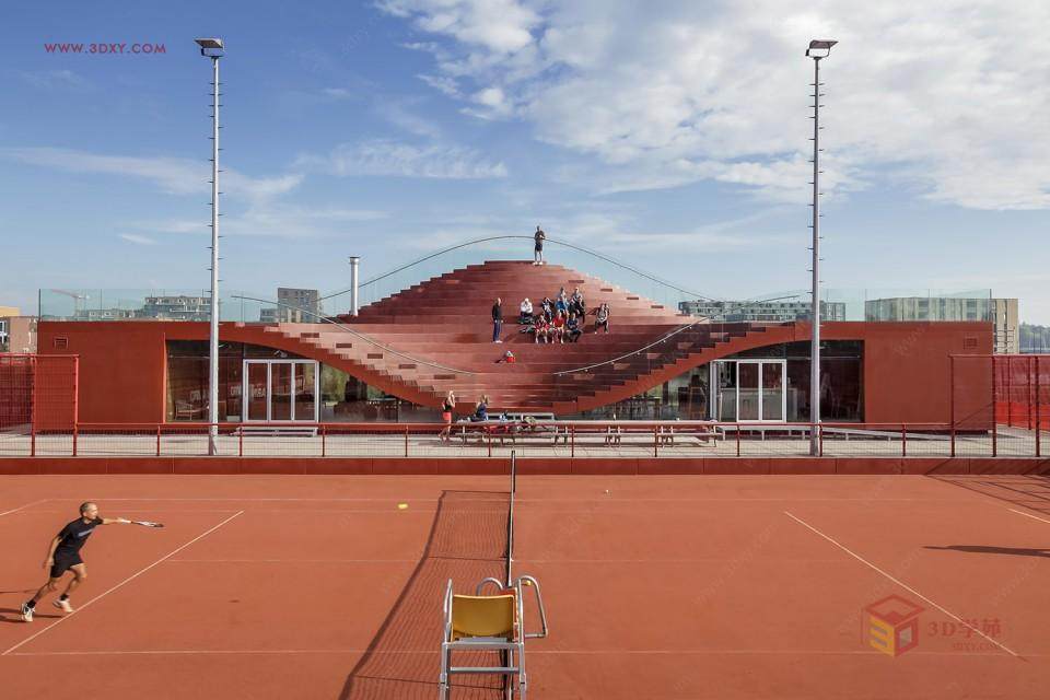 【创意分享】阿姆斯特丹的“大红沙发” -- IJburg网球俱乐部会所