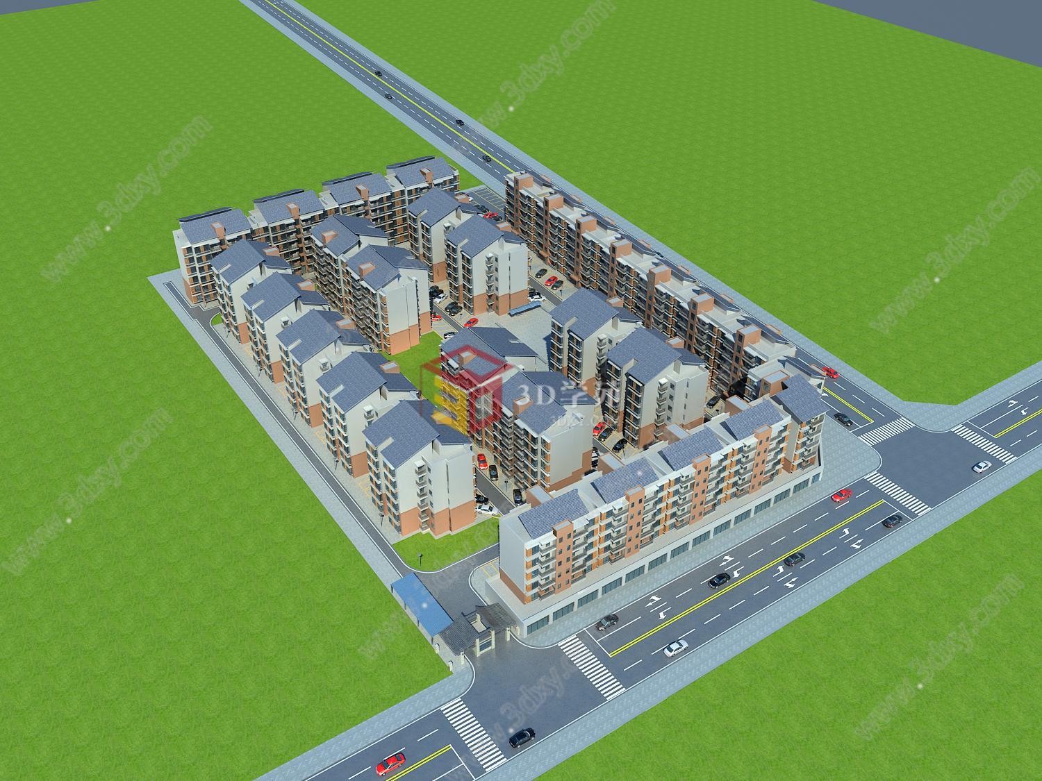 多层建筑小区3D模型