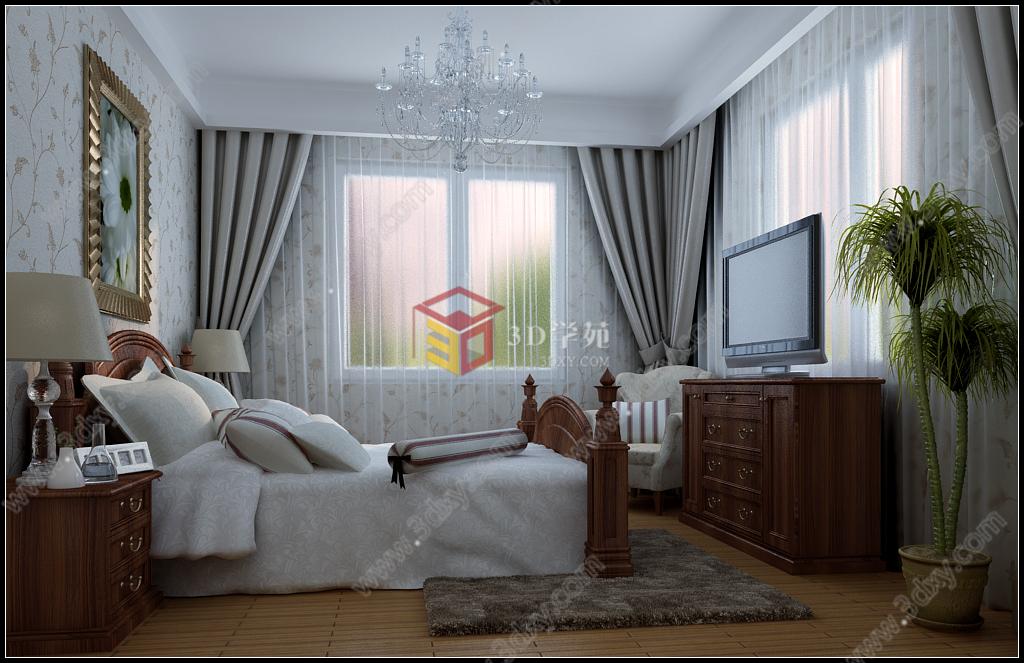 欧式风格卧室3D模型
