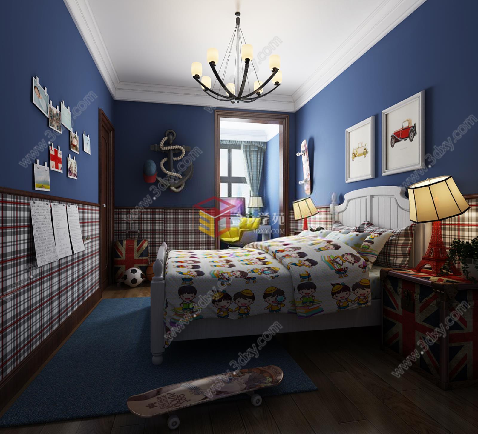 地中海风格儿童卧室3D模型
