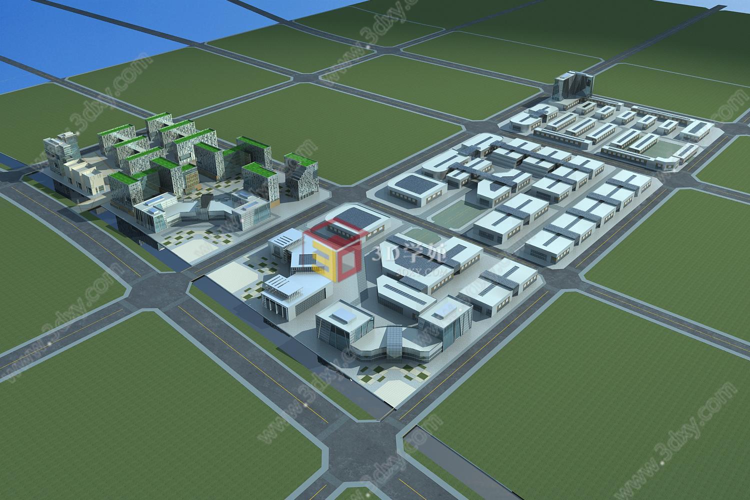 工业园规划3D模型