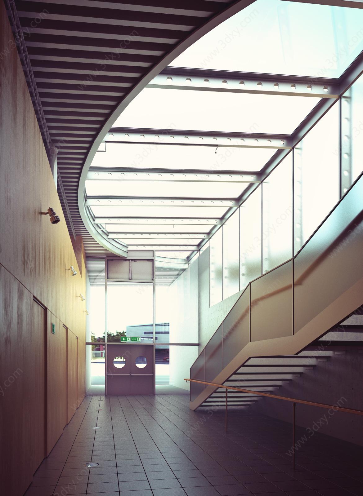 现代商场楼梯3D模型