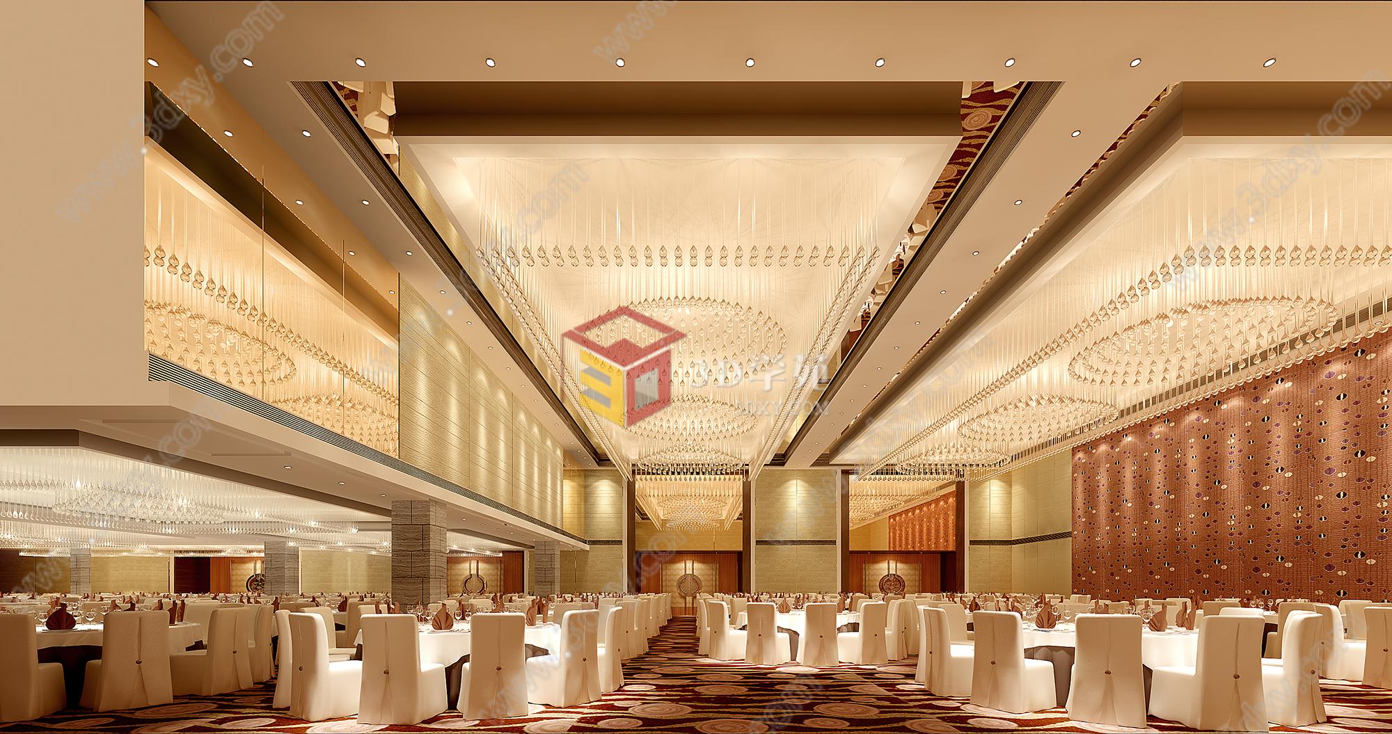 大型宴会厅3D模型