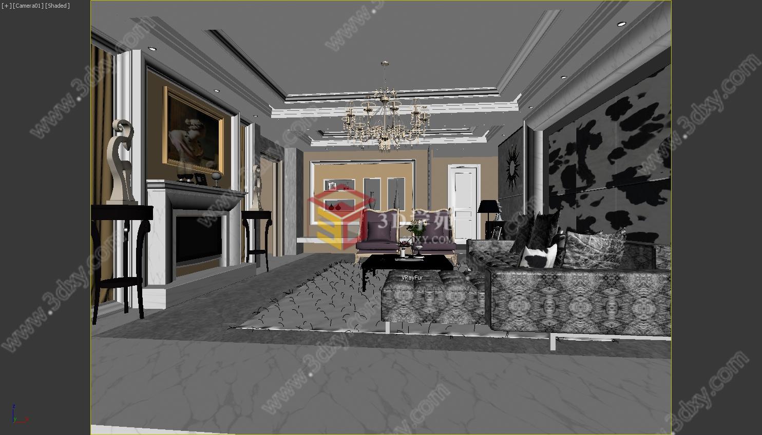 欧式客厅3D模型
