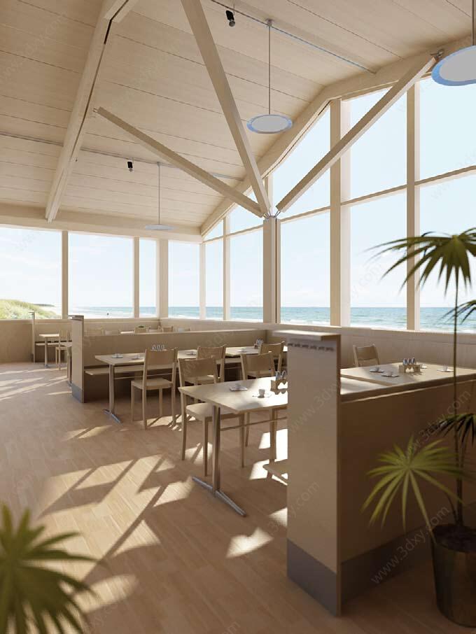 旅游区海边餐厅3D模型