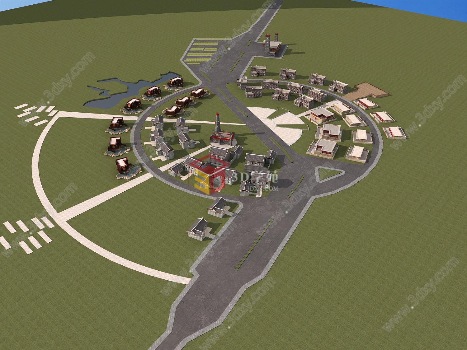 藏式村庄3D模型