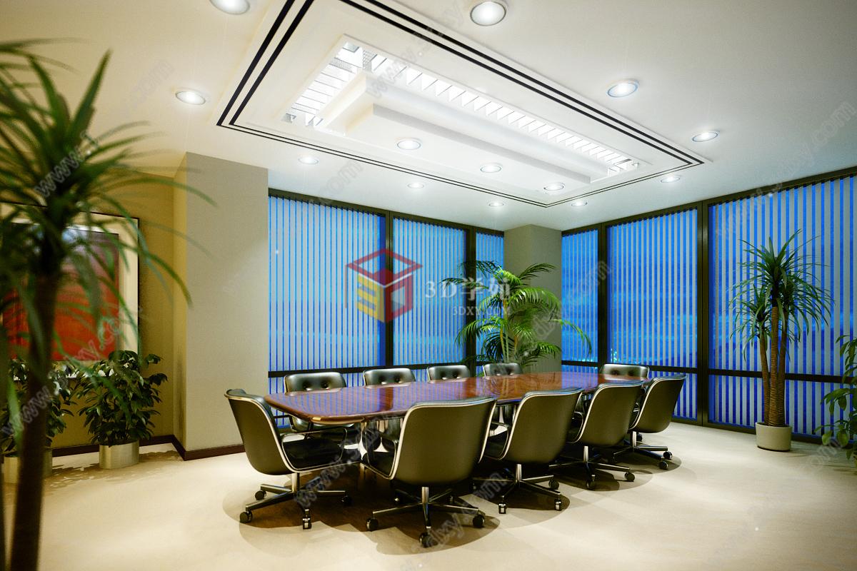 现代高端会议室3D模型