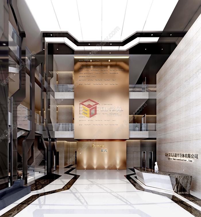 现代时尚大厅前台3D模型