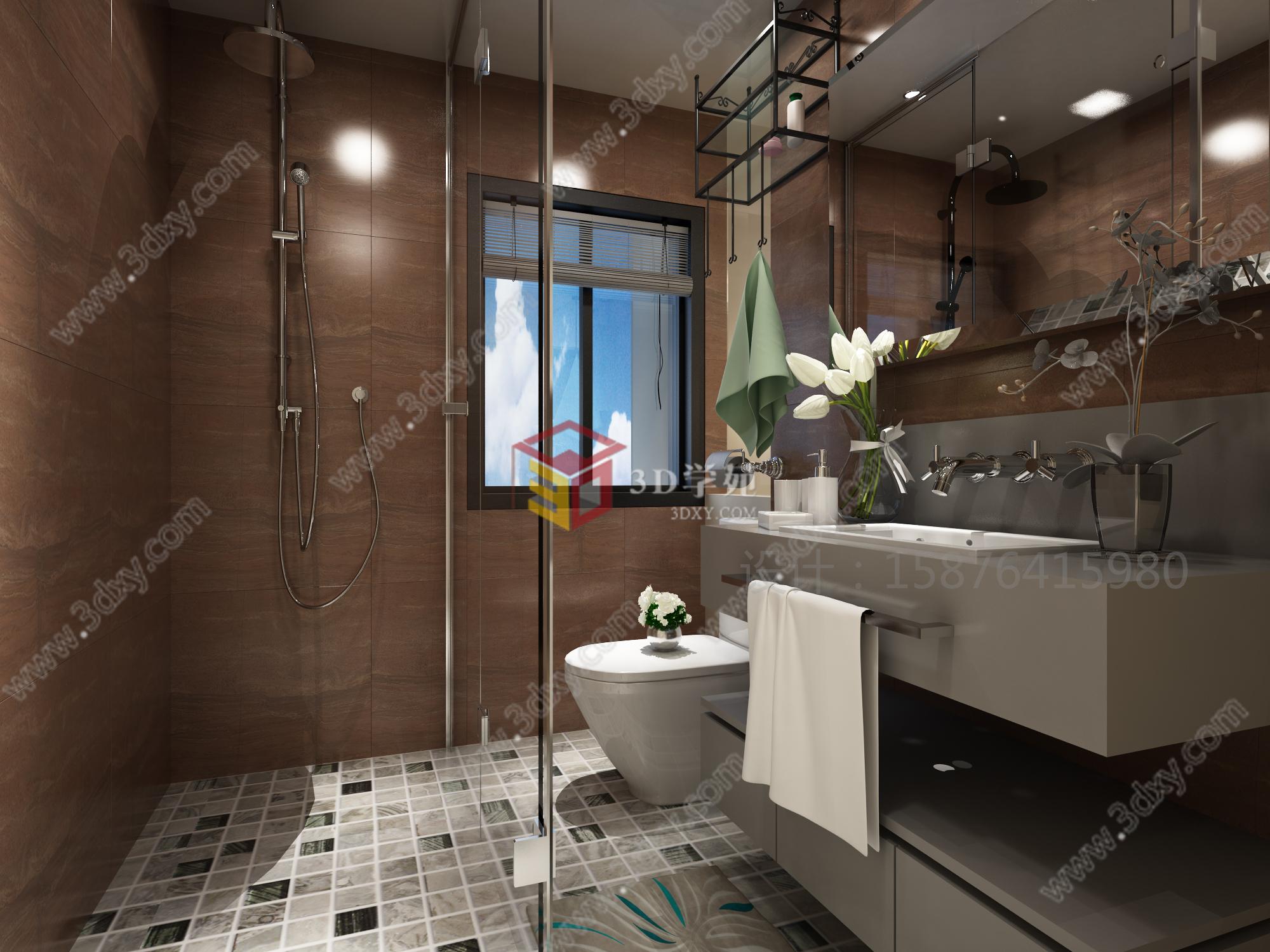 现代浴室3D模型