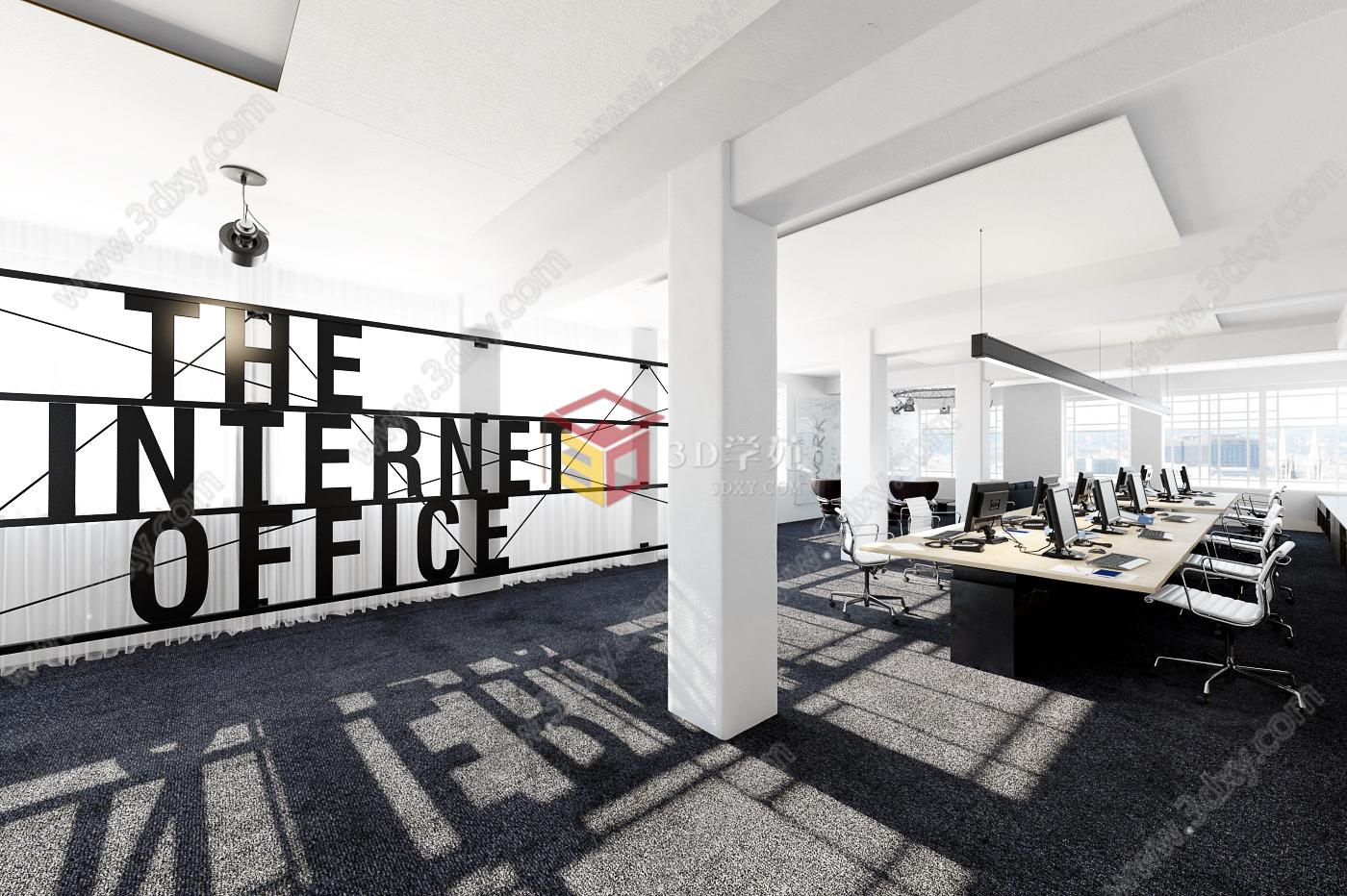 现代办公室3D模型