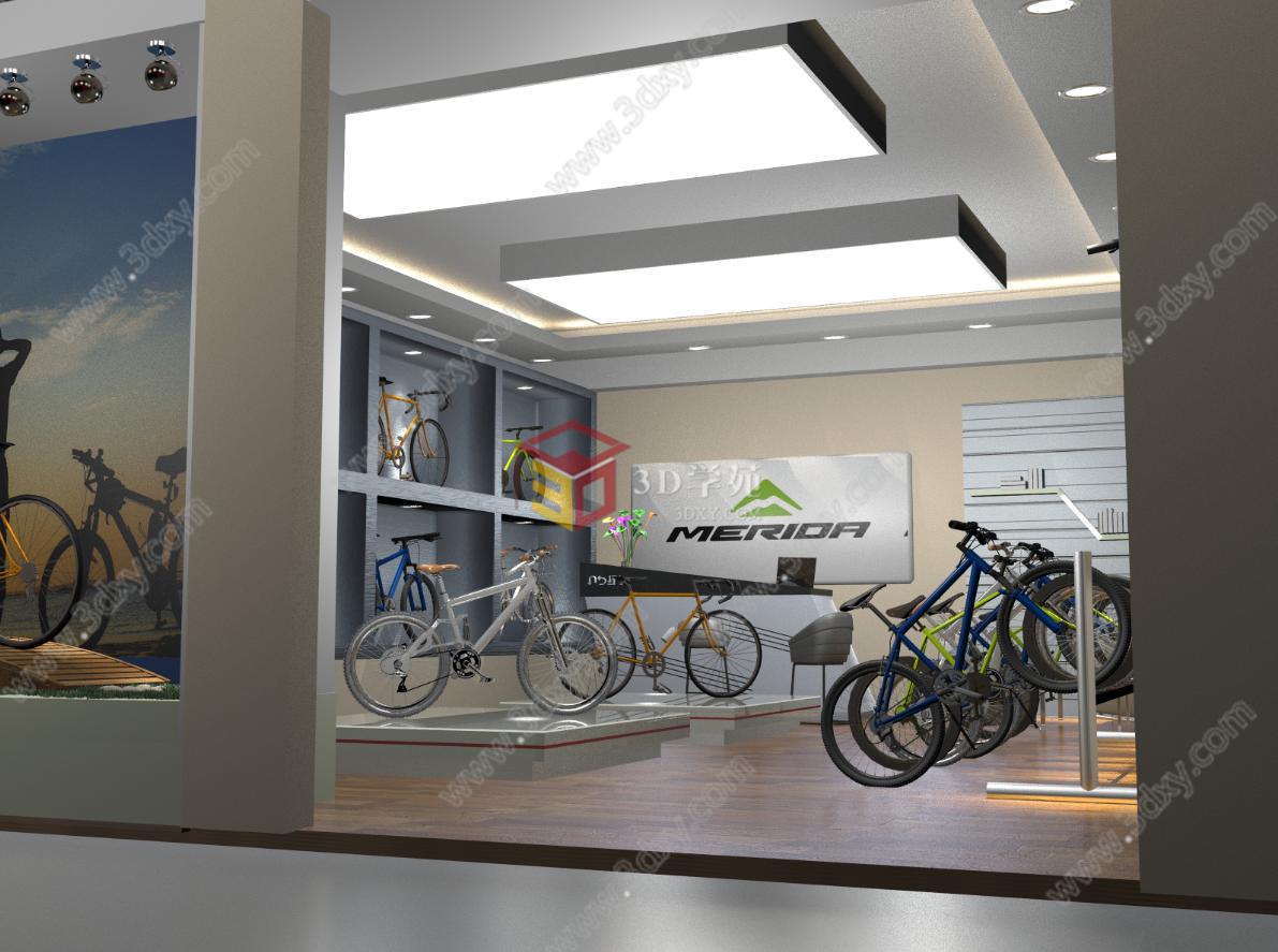 美利达自行车专卖店3D模型