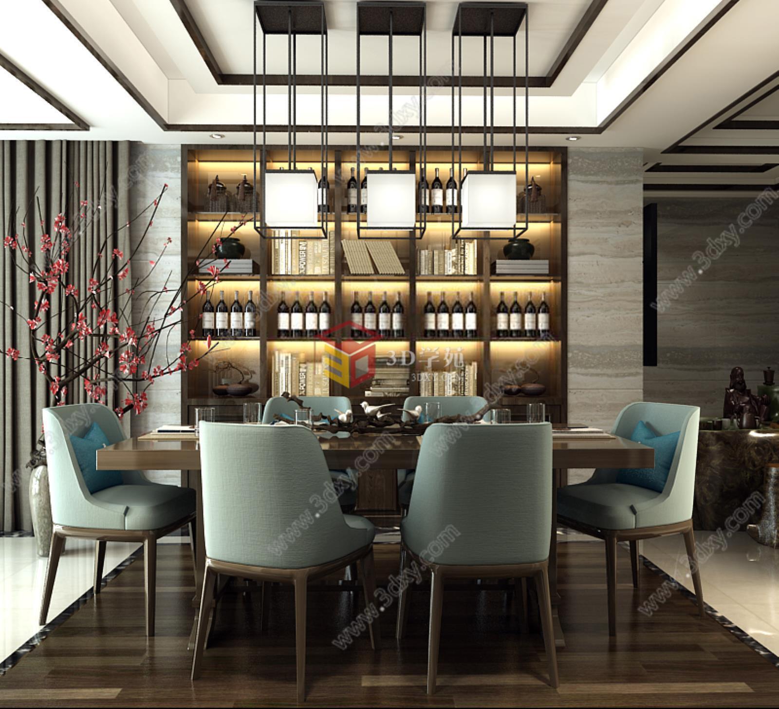 新中式风格餐厅3D模型