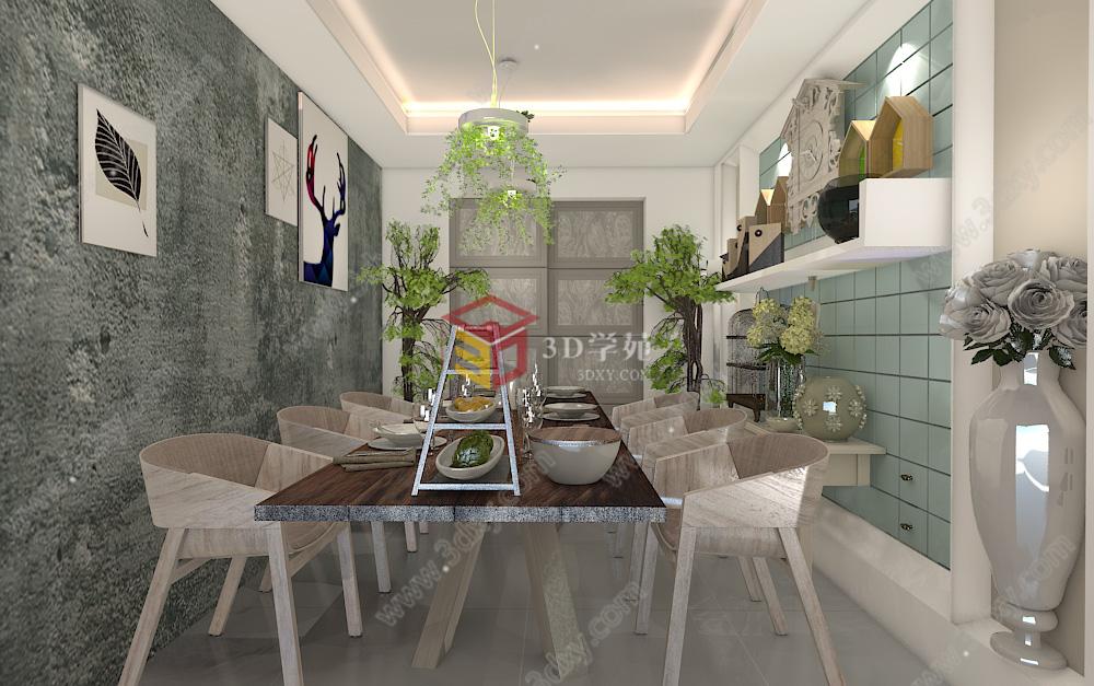 北欧风格（包含客厅和餐厅图）3D模型