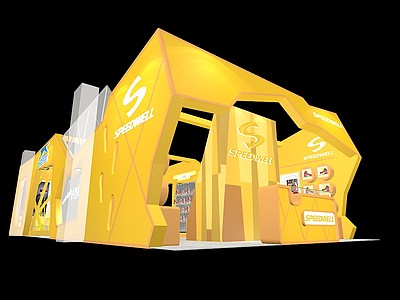 国外金黄展厅展览模型