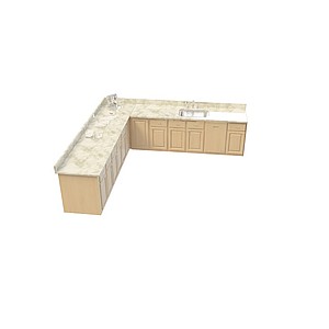大理石台面橱柜3d模型