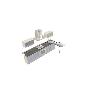 燃气灶橱柜组合3d模型