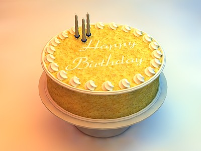 C4D生日蛋糕模型