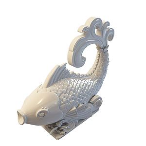 鱼雕塑装饰3d模型