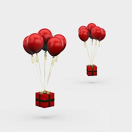 节日礼物气球3D模型