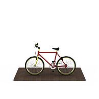 时尚红色自行车3D模型3d模型