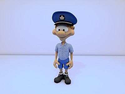 C4D警察儿童玩具模型