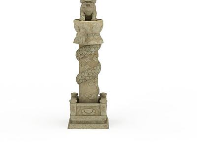 石狮子雕塑3d模型