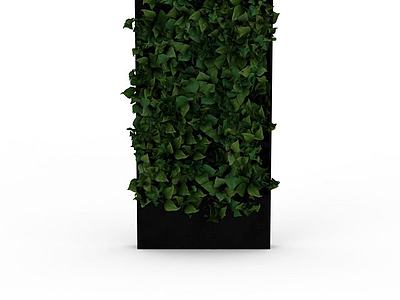 现代绿植背景墙3d模型