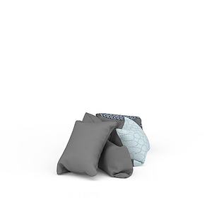 简易灰色抱枕3d模型