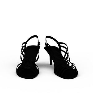 黑色高跟鞋3d模型