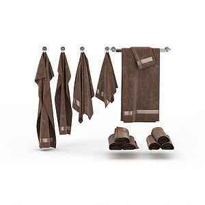 棕色毛巾组合3d模型