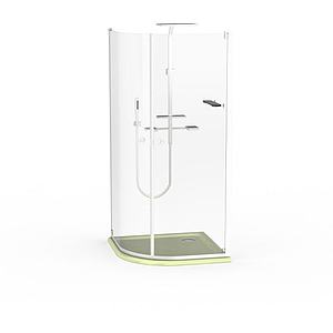 钢化玻璃沐浴间3d模型
