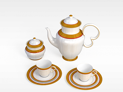 精美拼色陶瓷茶具3d模型3d模型