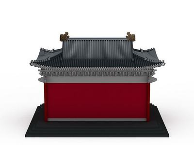中式城楼古建3d模型