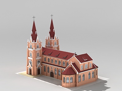 欧式教堂建筑3d模型3d模型