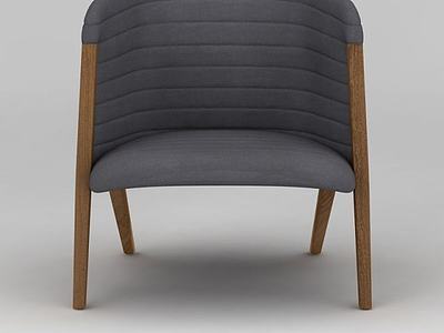 现代灰色实木椅子3d模型