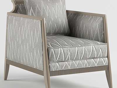 精品灰色布艺沙发椅3d模型