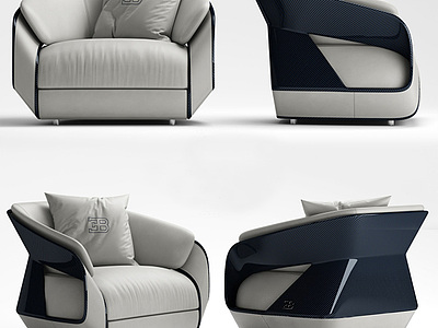 现代布艺休闲单人沙发3d模型
