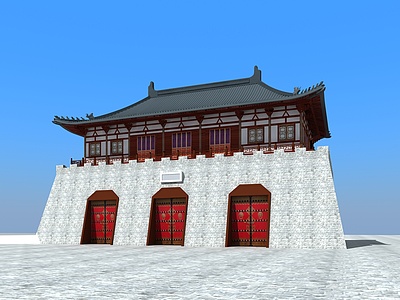 中国古城楼3d模型3d模型