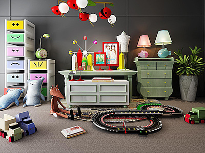 儿童卧室玩具家具组合3d模型3d模型