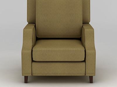简约布艺单人沙发3d模型3d模型