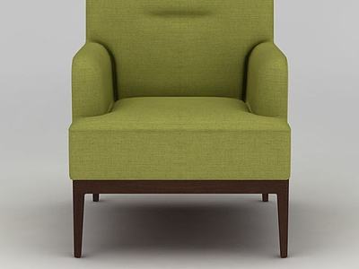 草绿色简约单人沙发3d模型3d模型