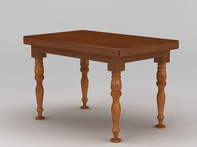 欧式长方形木桌3d模型3d模型
