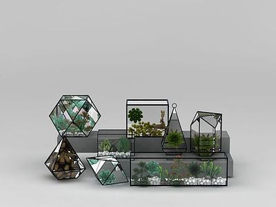 几何玻璃花房3d模型3d模型