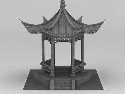 中式古建凉亭3d模型3d模型