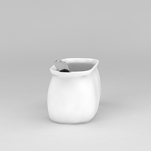 白色陶瓷罐3d模型