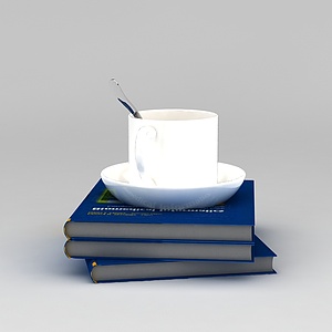 咖啡杯和书3d模型